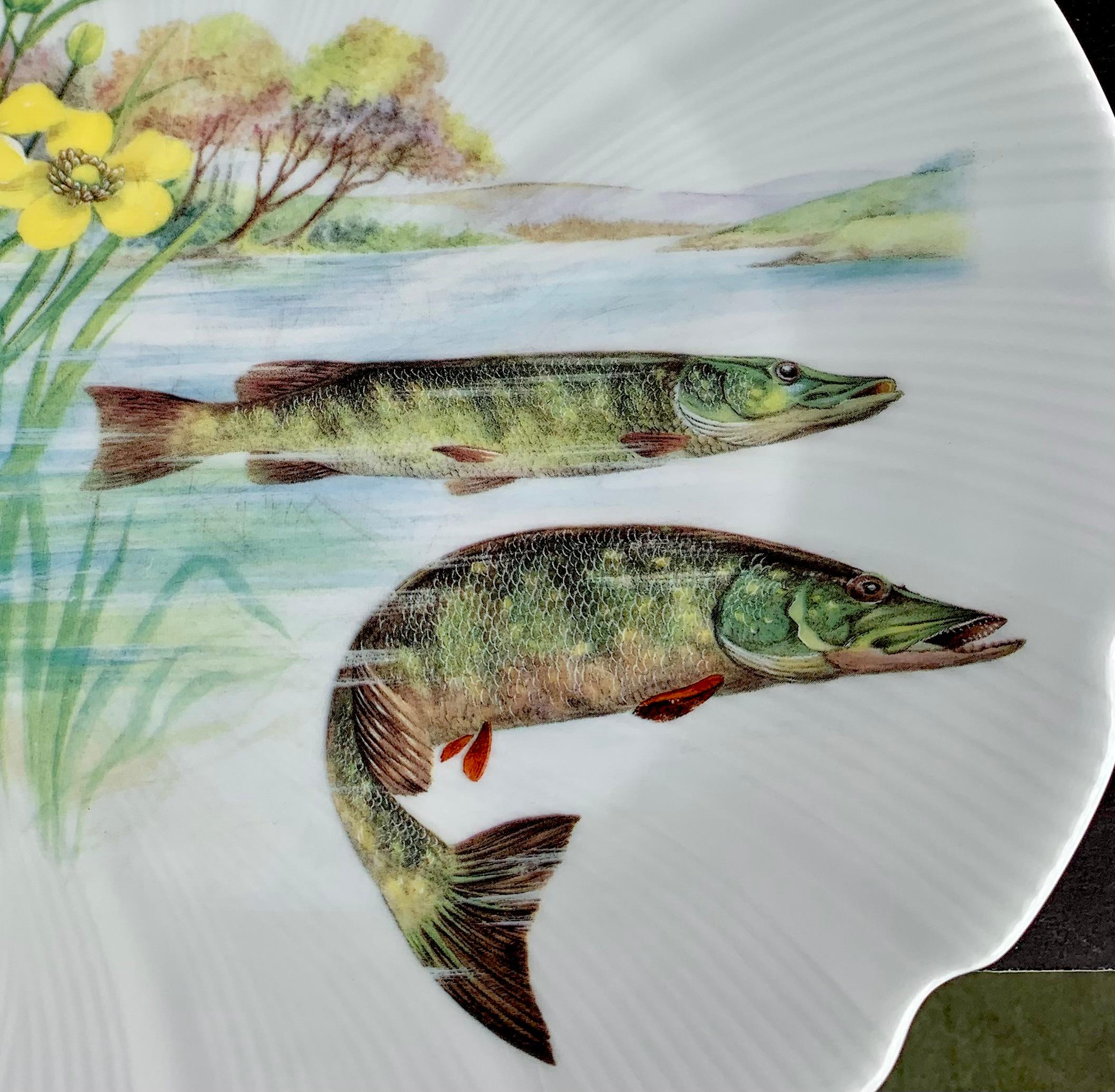 Limoges Porcelain Fish Set For Sale 5