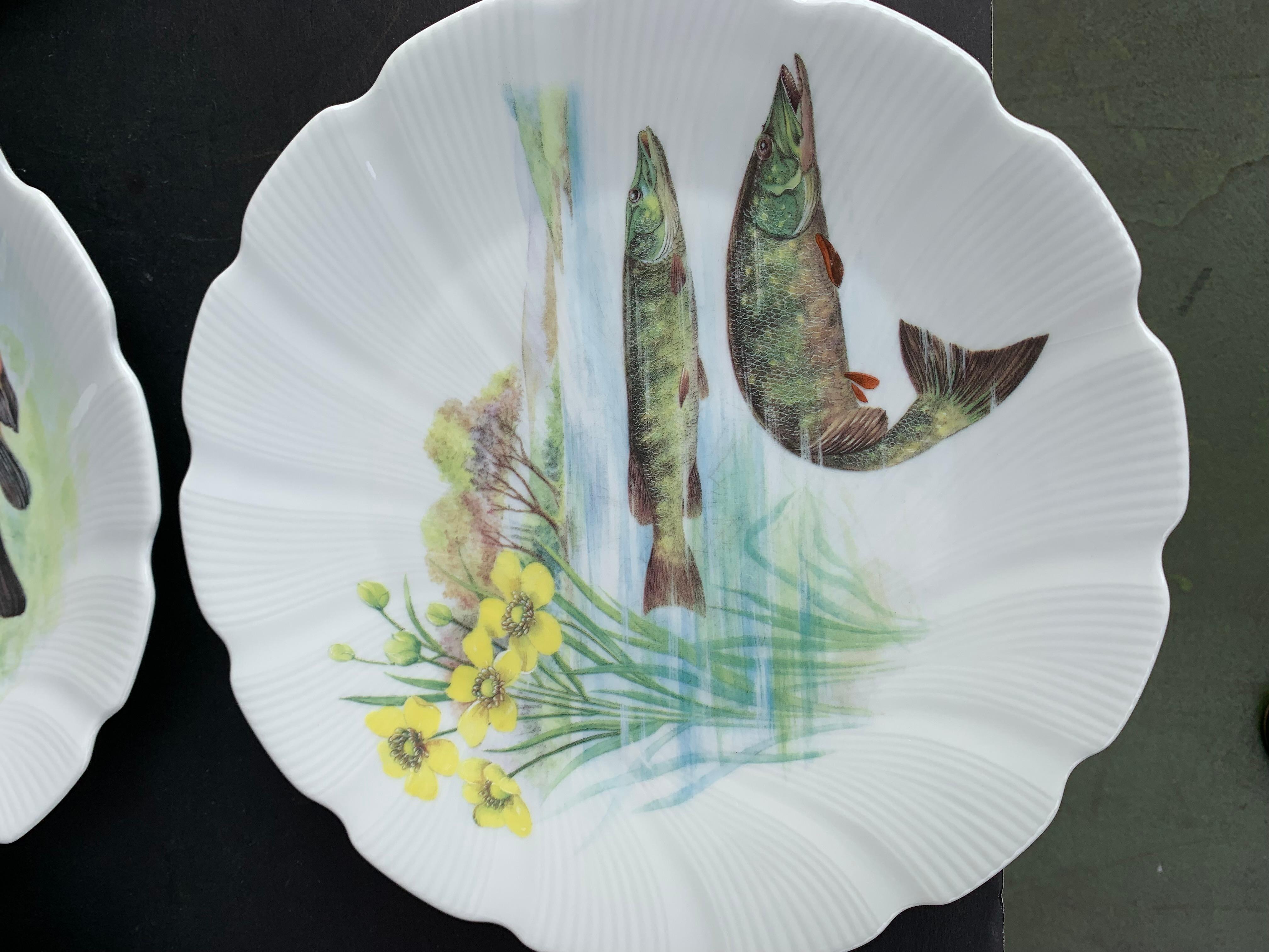 Limoges Porcelain Fish Set In Good Condition For Sale In New Orleans, LA