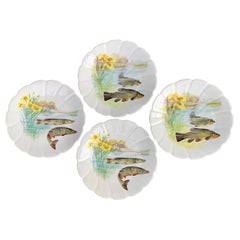 Retro Limoges Porcelain Fish Set