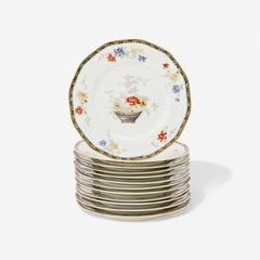 Limoges, Porcelain, Floral Design, Twelve Haviland Dinner Plates, Paris, 20th C.