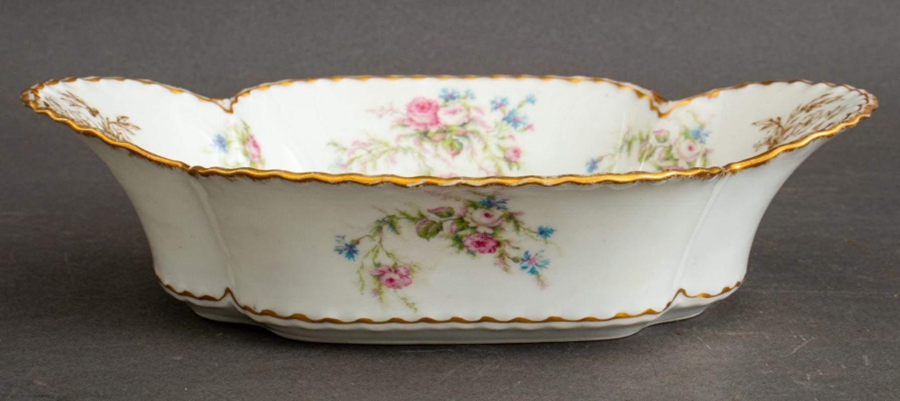 Limoges Porcelain Gilt Floral Service for 10 1