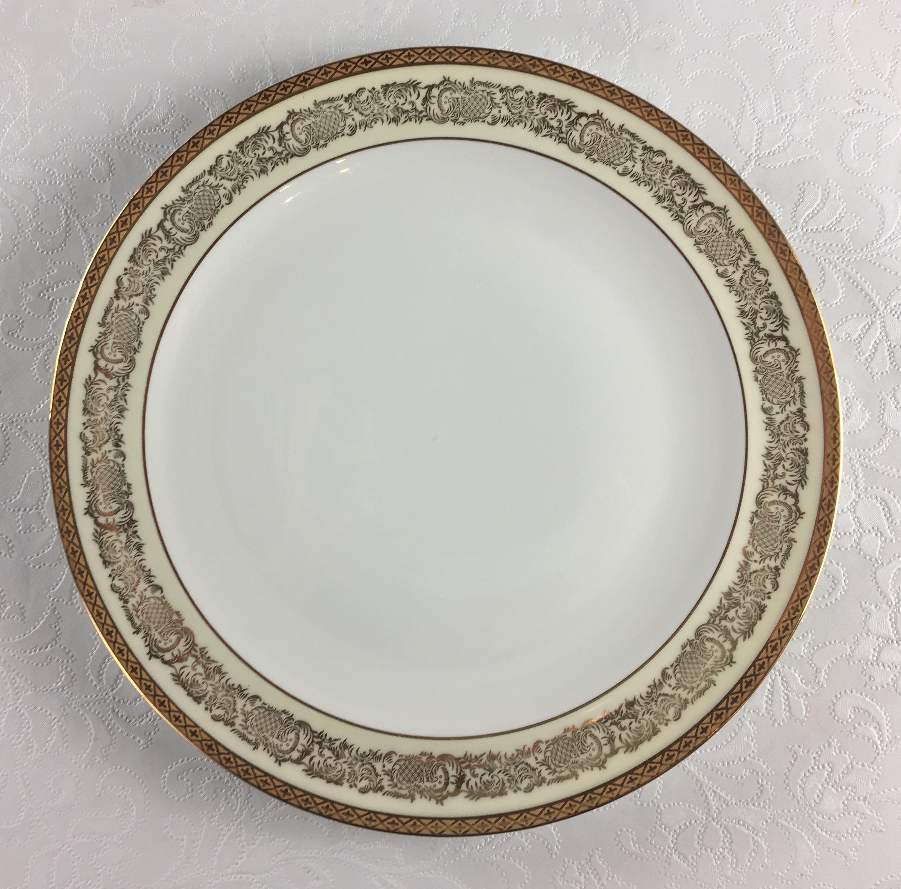 RAYNAUD LIMOGES 6 assiettes plates en porcelaine décor ambassador Gold LOT 1 