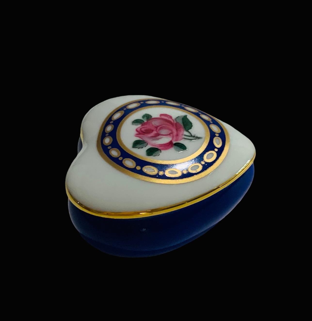 Art Nouveau Limoges Porcelain Heart Shaped Trinket box