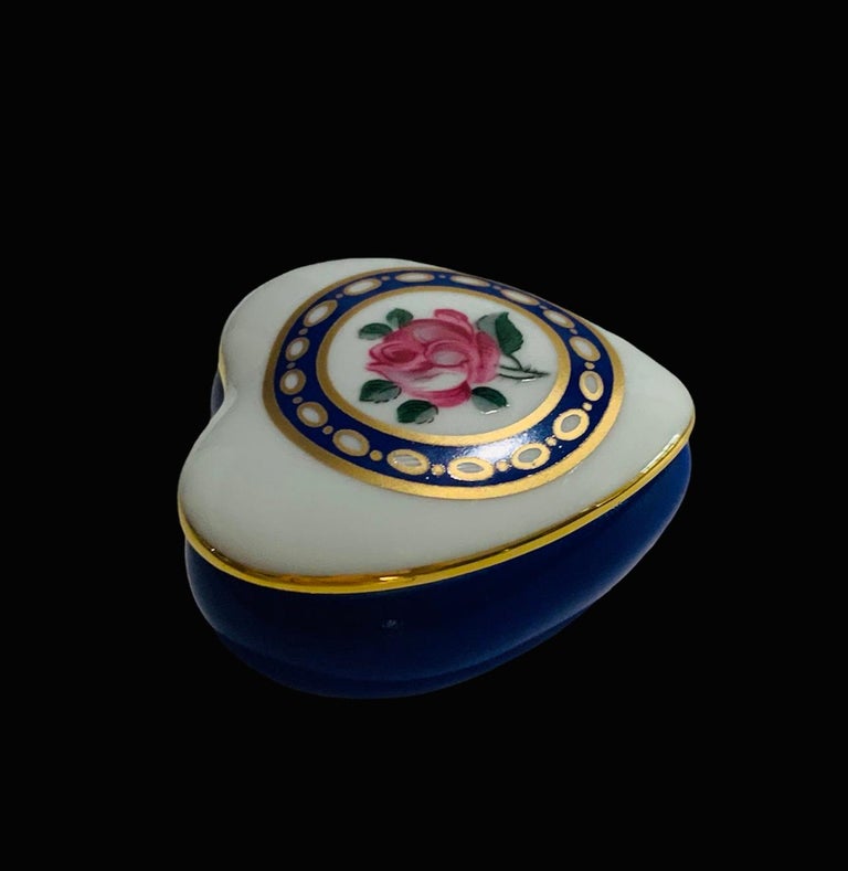 Limoges Porcelain Heart Shaped Trinket box For Sale at 1stDibs