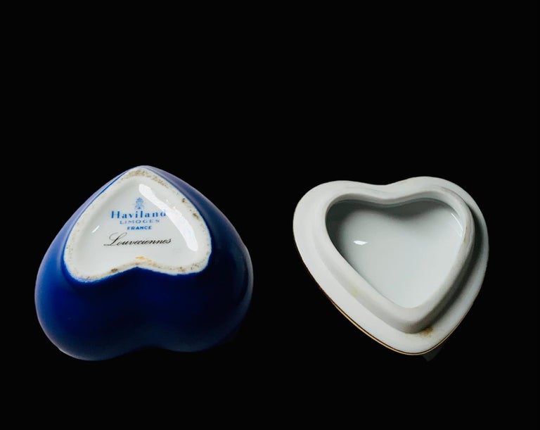 Limoges Porcelain Heart Shaped Trinket box For Sale at 1stDibs