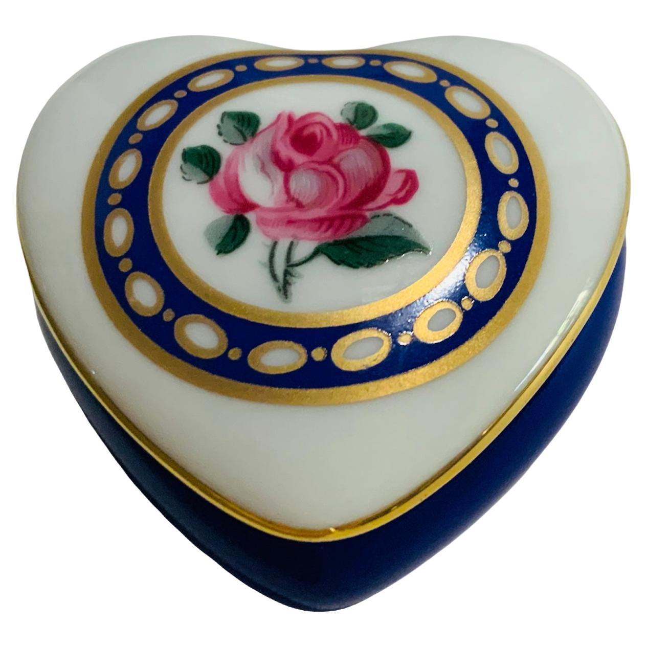Limoges Porcelain Heart Shaped Trinket box