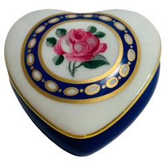 Vintage Limoges Porcelain Heart Shaped Trinket box
