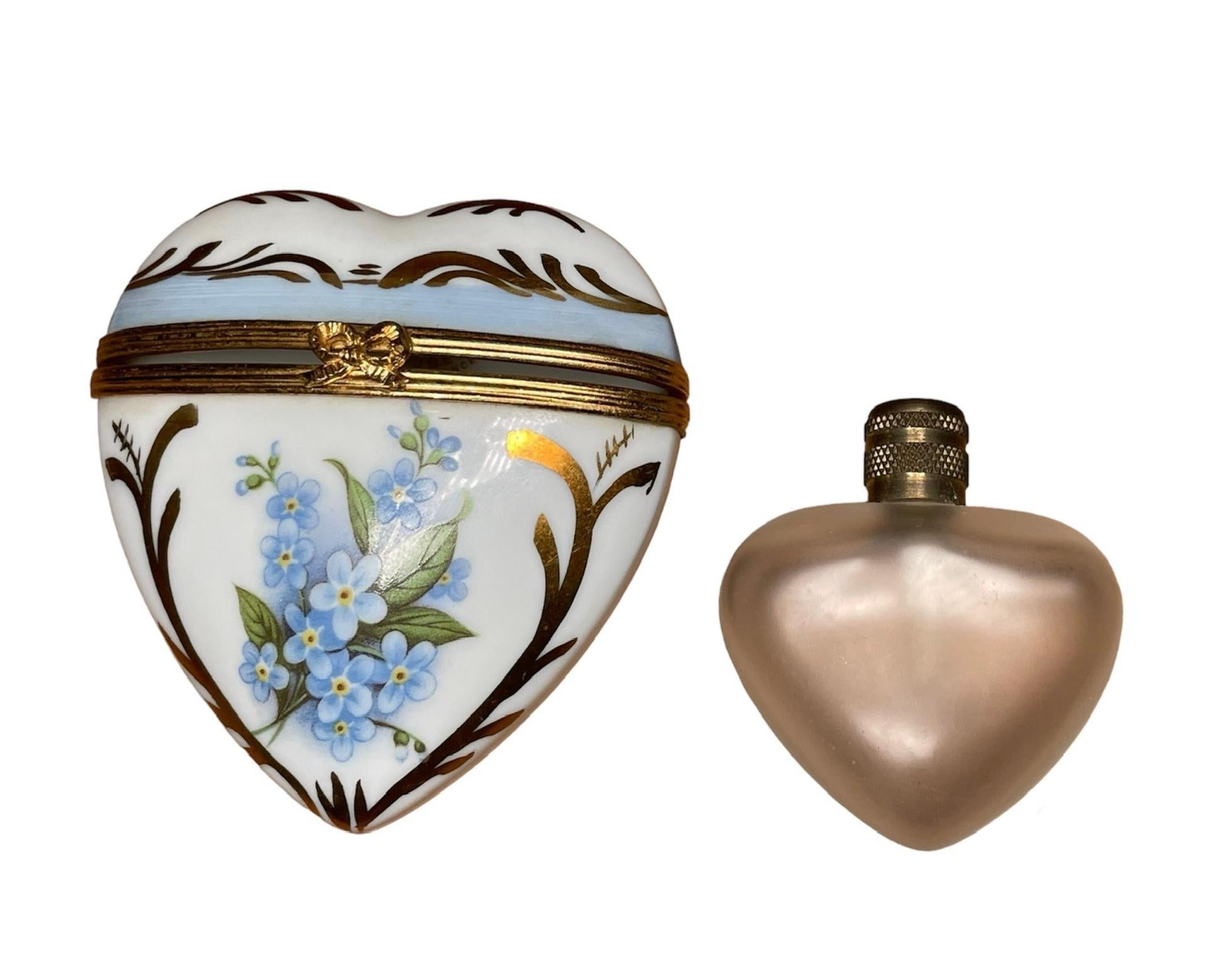 Victorian Limoges Porcelain Heart Trinket Box