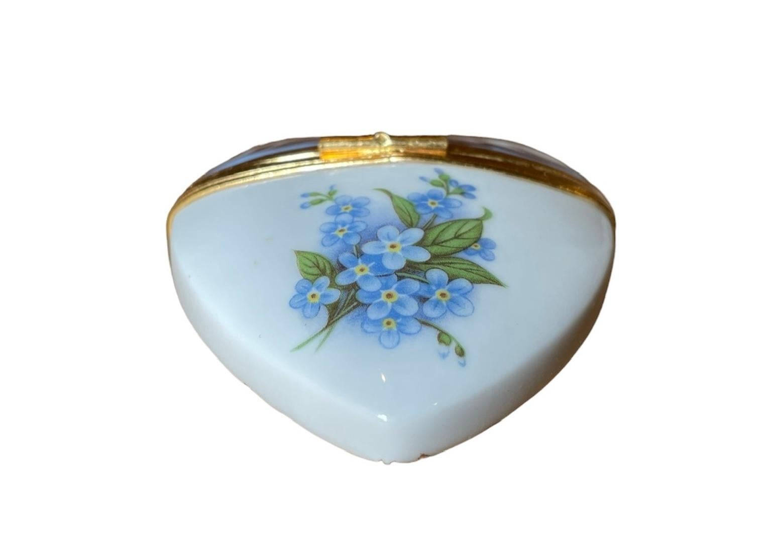 20th Century Limoges Porcelain Heart Trinket Box