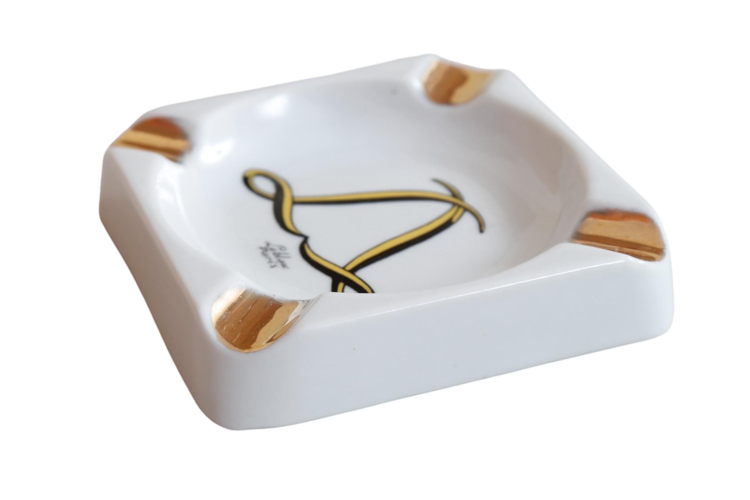 Cenicero de hotel Le Blanc de porcelana de Limoges Francés en venta