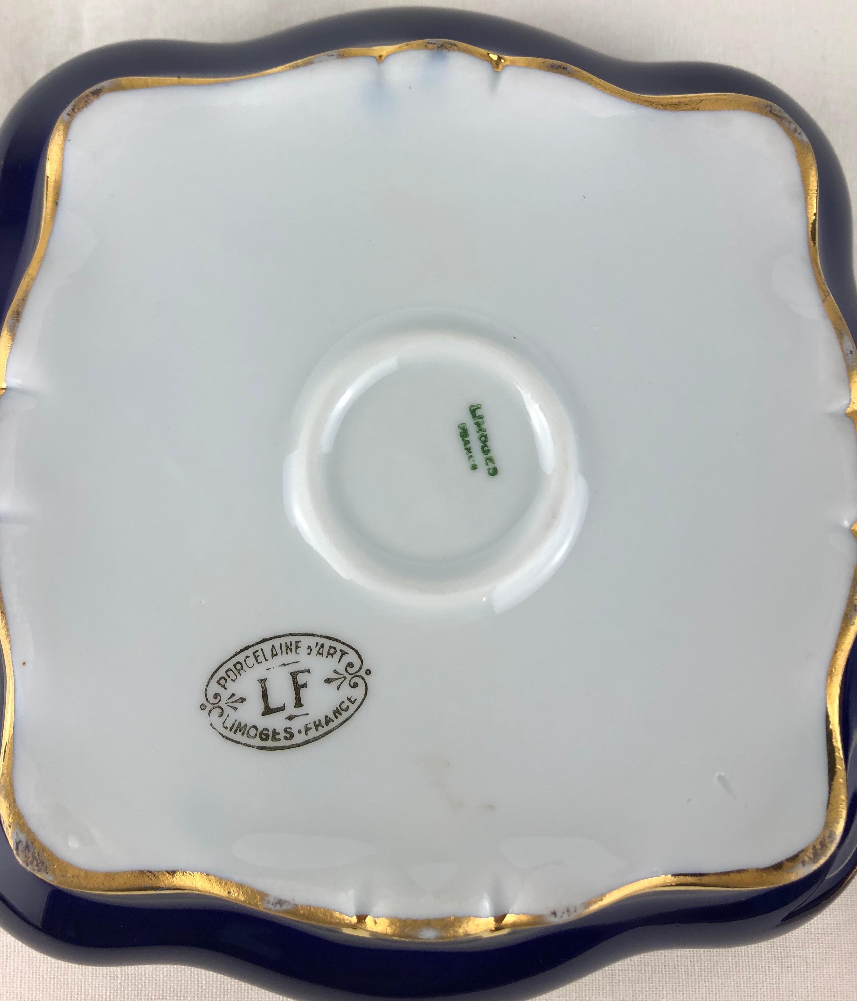Limoges Porcelain Lidded Candy Dish Trinket or Jewelry Box French In Good Condition For Sale In Miami, FL