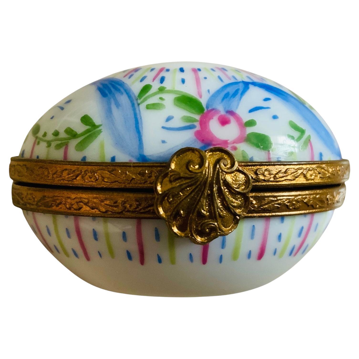 Limoges Porcelain Oval Small Trinket box