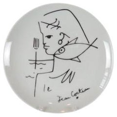 Assiette en porcelaine de Limoges de Jean Cocteau