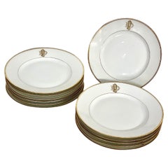 Set di 12 piatti da portata in porcellana di Limoges del XIX secolo