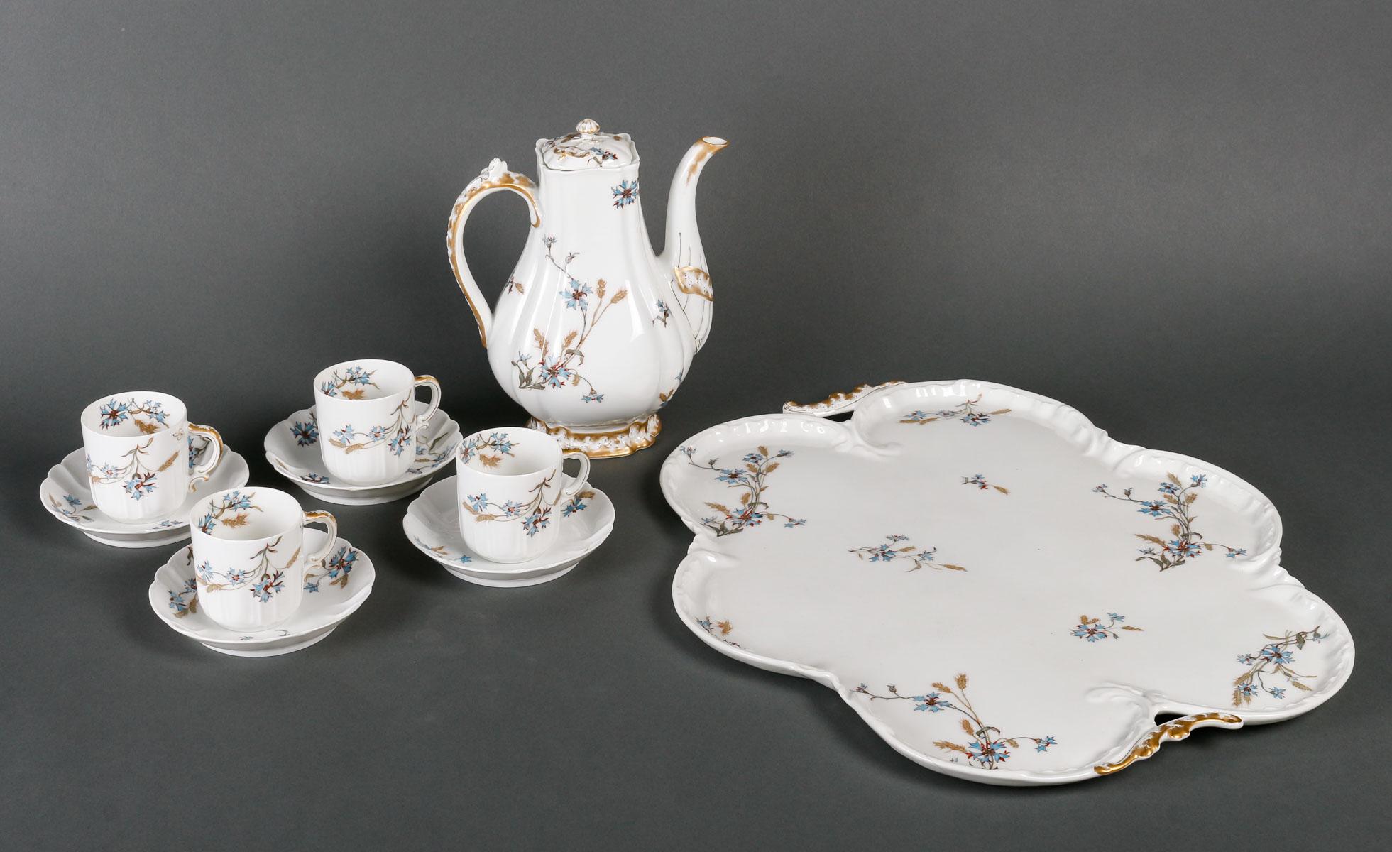 Limoges Porcelain Tea and Coffee Set. For Sale 1