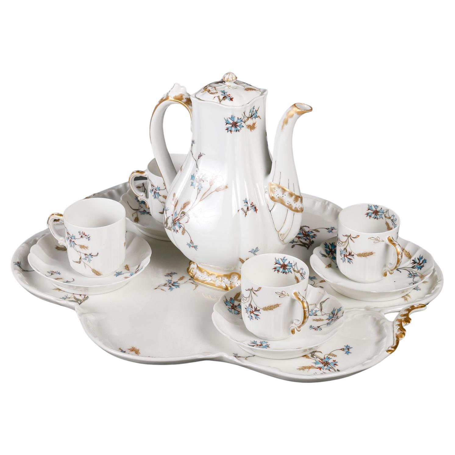 Limoges Porcelain Tea and Coffee Set. For Sale