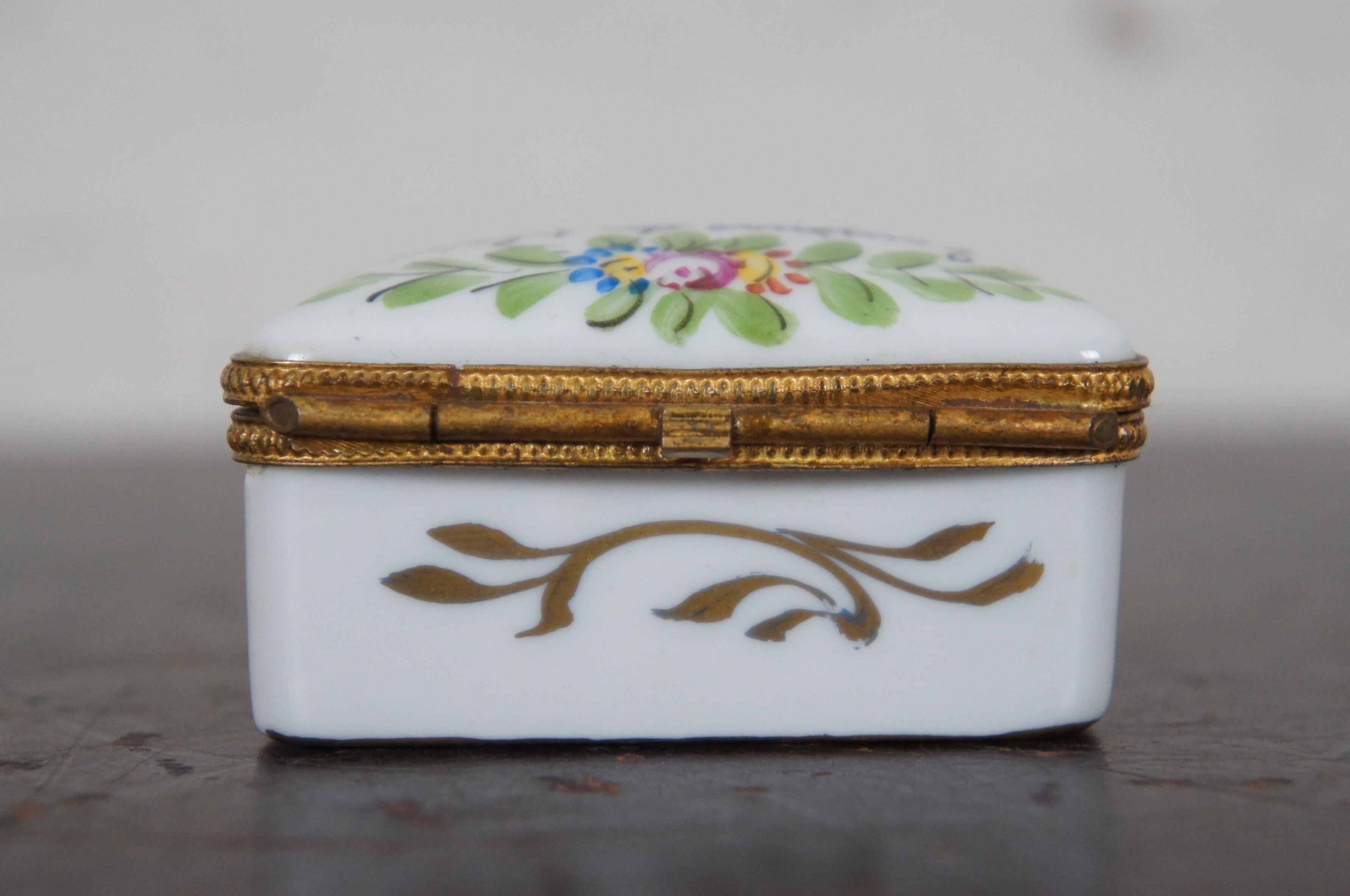 Limoges Porcelain Trinket Box Toujour du Plaisir Pleasure Always Floral 2