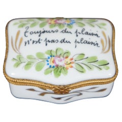 Vintage Limoges Porcelain Trinket Box Toujour du Plaisir Pleasure Always Floral