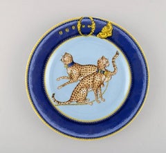 Limoges / Porcelaine de Paris, Three Coffee Cups and Two Plates in Porcelain
