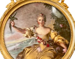 Limoges - Portrait Of The Marquise d'Antin On Porcelain