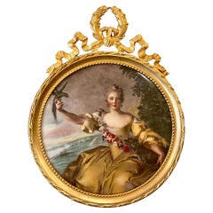 Limoges - Portrait Of The Marquise d
Antin On Porcelain
