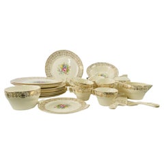 Limoges -Rosalie Warranted 22 K Gold Tableware Set, 30 Pieces