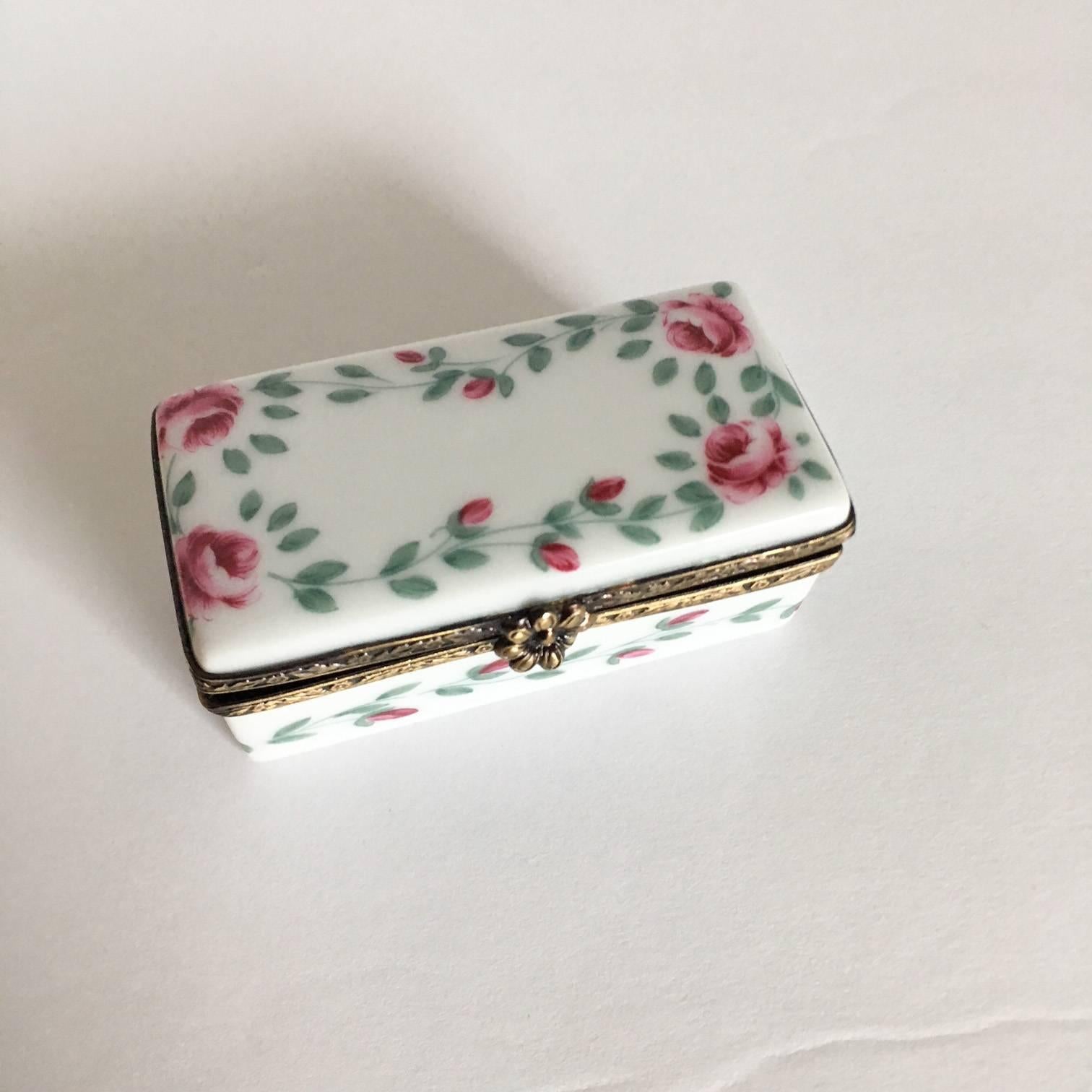 French Provincial Limoges Rose Box with Pink High Heels