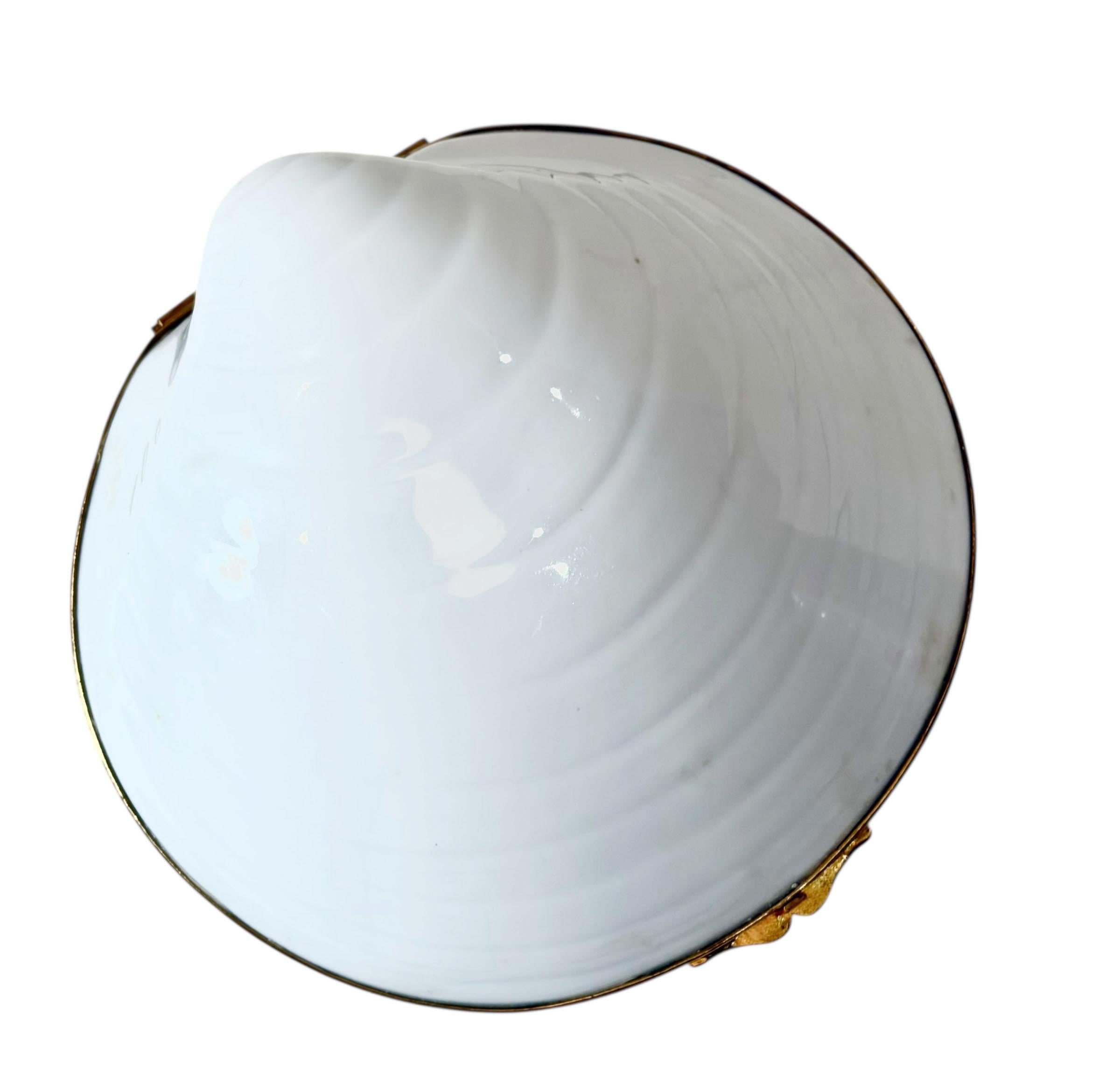 Bronze Limoges Shell Box For Sale