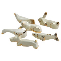 Limoges 'Signed' France Knife Rests, Set of 12 Pieces and with Decorators Mark