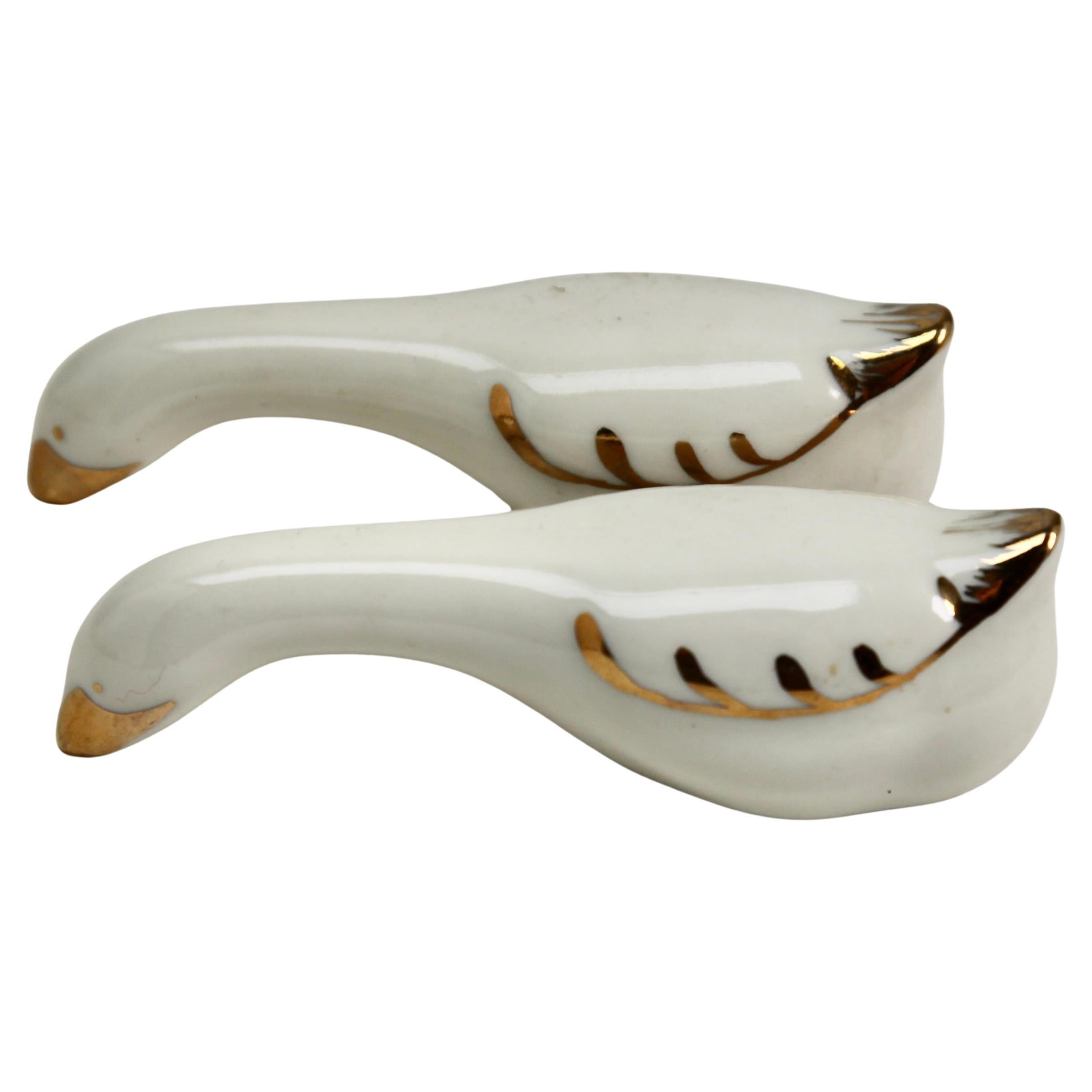 Hand-Crafted Limoges 'Signed' France Knife Rests, Set of 12 Pieces and with Decorators Mark