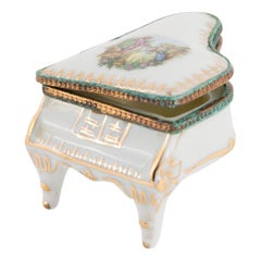 Vintage Limoges Singer Porcelain Piano Pill Box