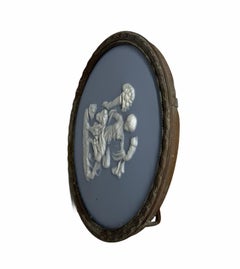 Alzata per placca blu Tharaud Limoges "Cameo