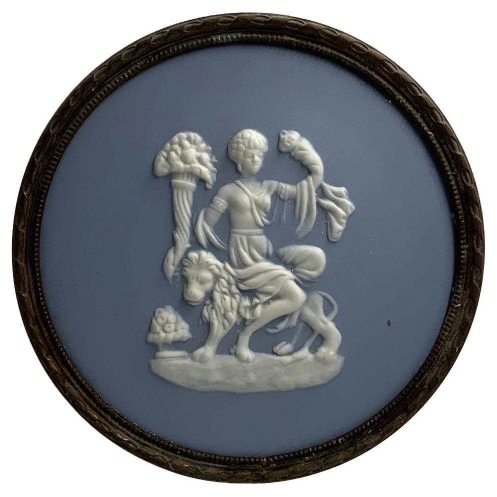 Limoges Tharaud “Cameo” Blue Plaque Stand For Sale