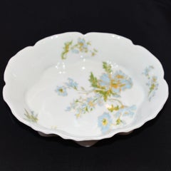 Limoges Trinket Bowl Blue Floral Design