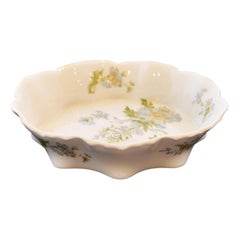 Vintage Limoges Trinket Bowl Blue Floral Design