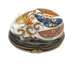 Limoges Trinket Box Chinoiserie Cat