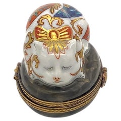 Limoges Trinket Box Chinoiserie Cat