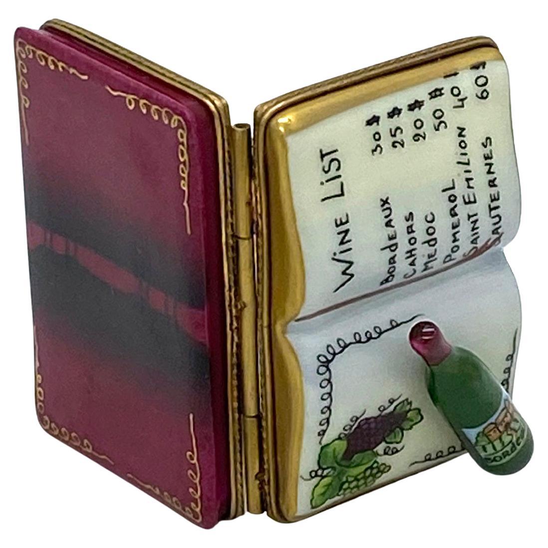 Femenino o masculino Caja de baratijas Carta de vinos de Limoges en venta