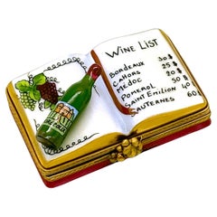 Retro Limoges Wine List Trinket Box