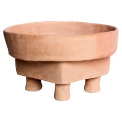  Contemporary Terracotta Side Table Made of Clay Handcrafted by the Potter Houda