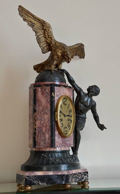 Limousin French Art Deco Eagle Mantle Clock, 1925
