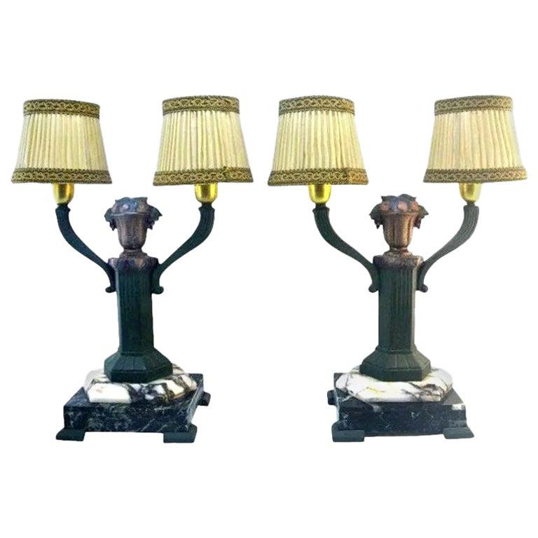 French Art Deco Pair of Table Lamps at 1stDibs