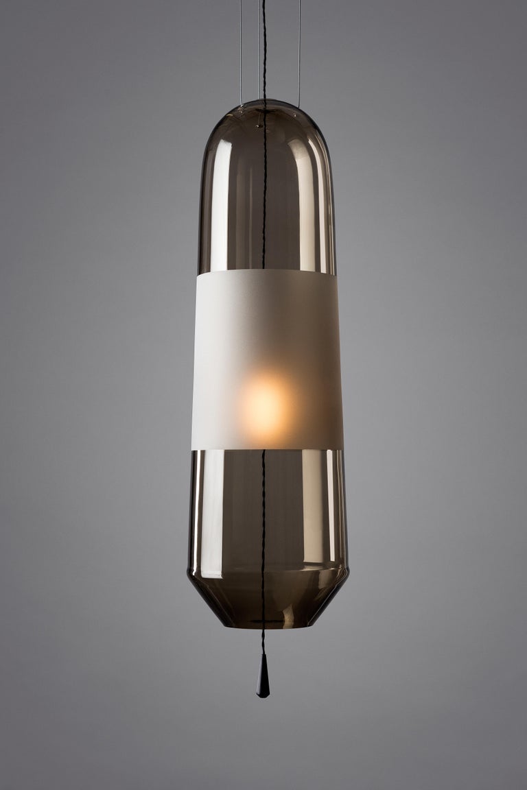 Art Deco Limpid Light L Smoke Standard , Pendant Light,Hand Blown Glass, Europe For Sale