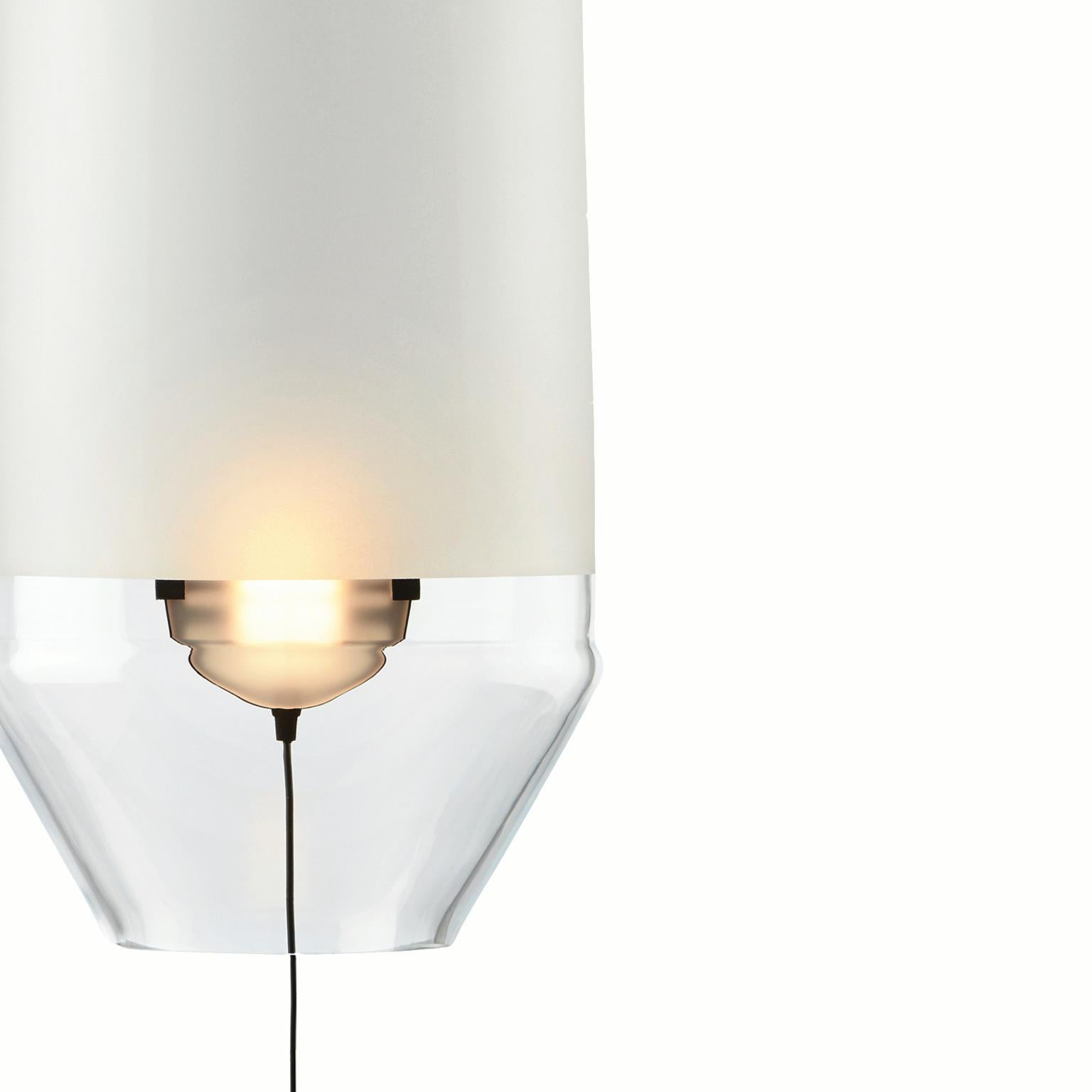 Art Deco Limpid Light S-Clear Standard, Pendant Light, Hand Blown Glass, Europe For Sale