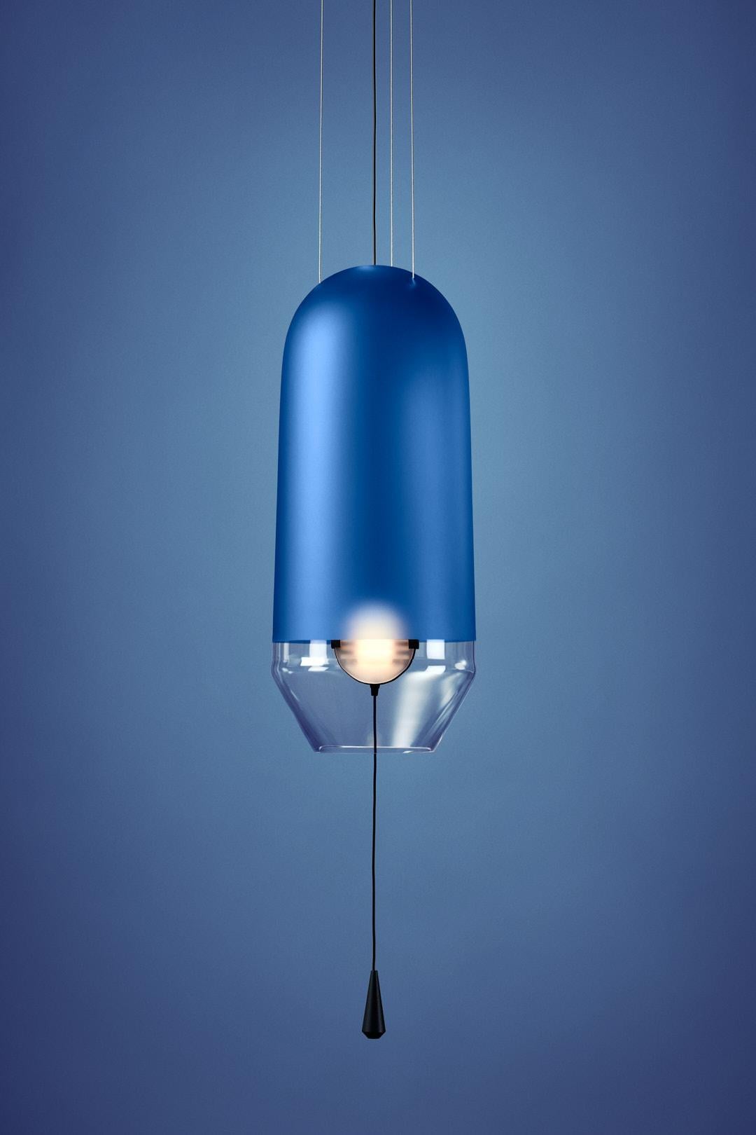 “Limpid Light” is a pendant light, decorative light made in Europe.
This collection comes with color customization. We are able to develop specific colors that fit your interior in different shades. For example, you can have a set of 4 Limpid light