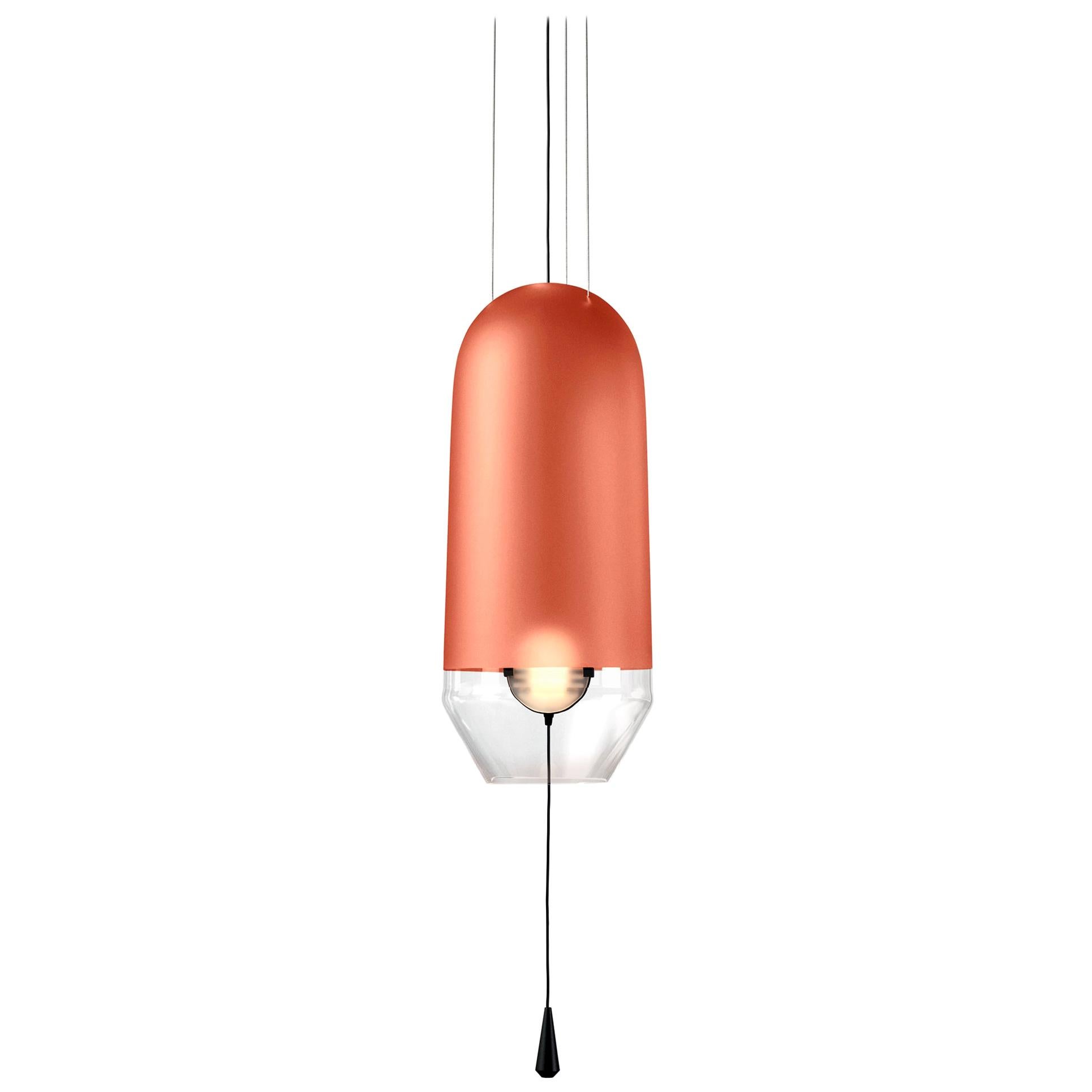 Limpid Light S Hessonite Full-Swing, Red Decorative Light, Hand Blown Glass