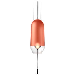 Lampe décorative rouge Limpid Light S en hessonite à pivotement plein, verre soufflé à la main