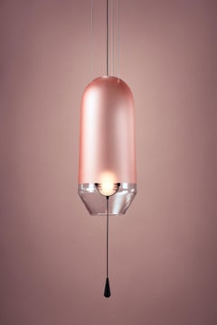 Limpid Light S Rosequartz Full-Swing, Pink Decorative Light, Hand Blown Glass