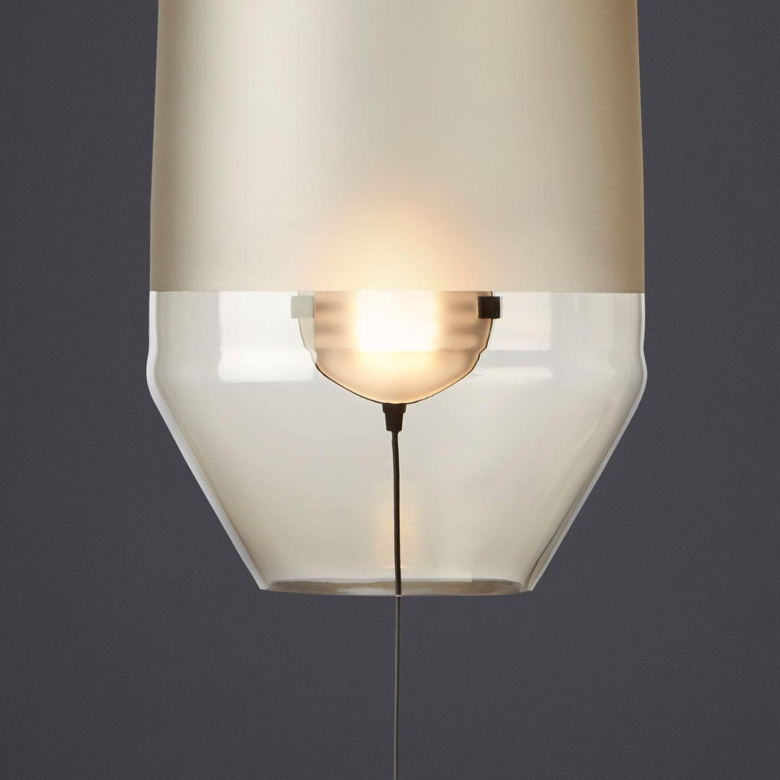 Art Deco Limpid Light S-Smoke Full-swing, Pendant Light, Hand Blown Glass, Europe For Sale