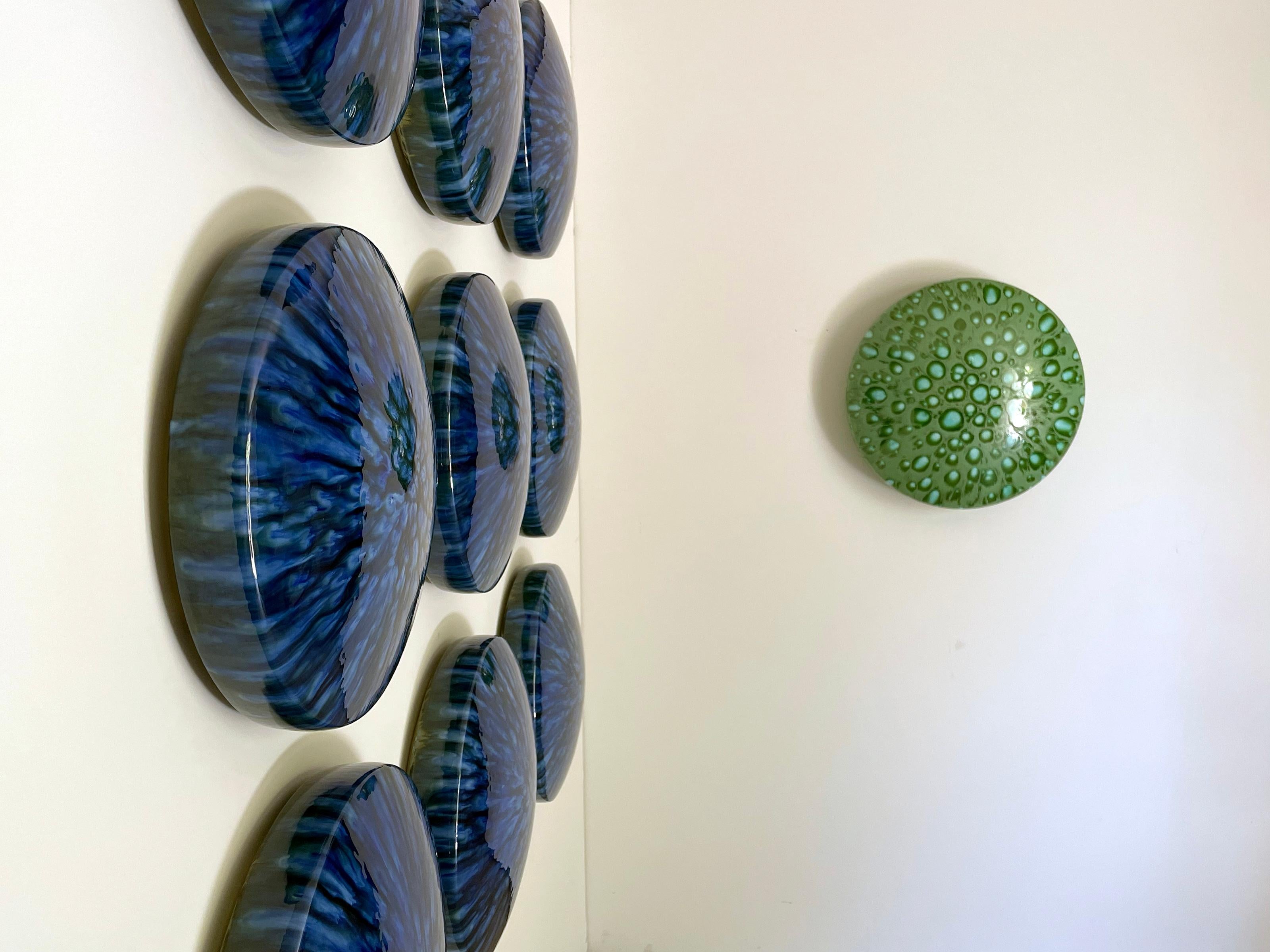 Contemporary Limpid Pools - Ceramic wall sculpture by William Edwards For Sale
